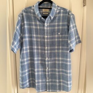 Weatherproof Blue and White Casual Button Down Shirt